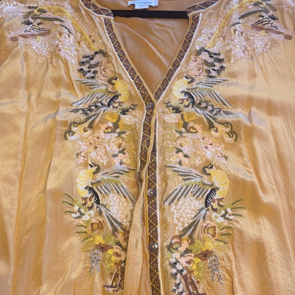 Sundance Golden Hopes Tunic embroidered bird top. - Picture 10 of 10